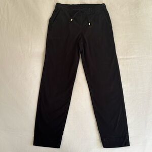 Max Mara Leisure - Terreno Stretch Cotton Drawstring Pants, Black Size US 6